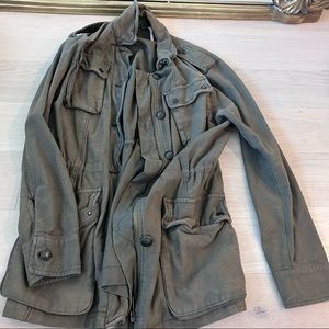 Free people army green cargo jacket